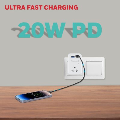 Honeywell Surge Cube with 1xType C with PD & 1xUSB