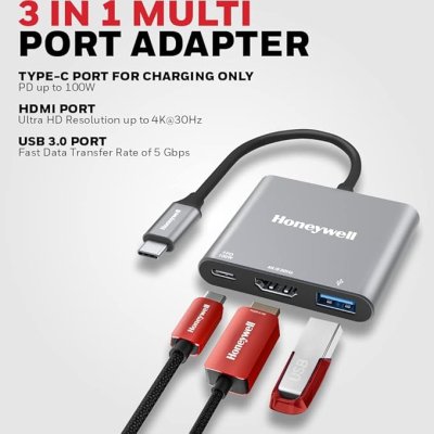 Honeywell High-Speed 3-in-1 Type C to HDMI HC000009/ADP/SLV
