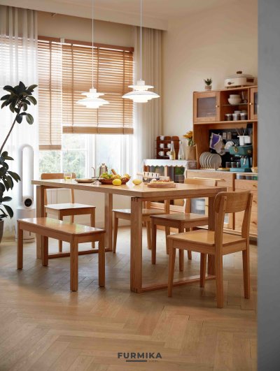 Nest Oak Dining Table Set (Natural)