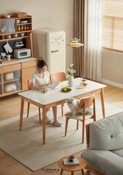 Cara Dining Table with Drawers Set