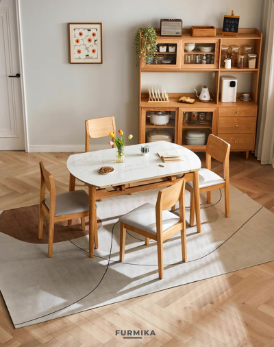 Macy Extendable Round Dining Table Set