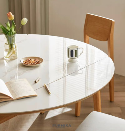 Macy Extendable Round Dining Table Set