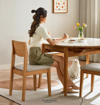 Macy Extendable Round Dining Table Set