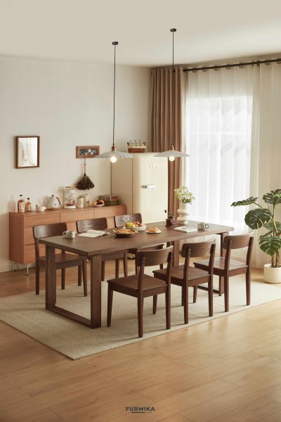 Nest Oak Dining Table Set (Walnut)