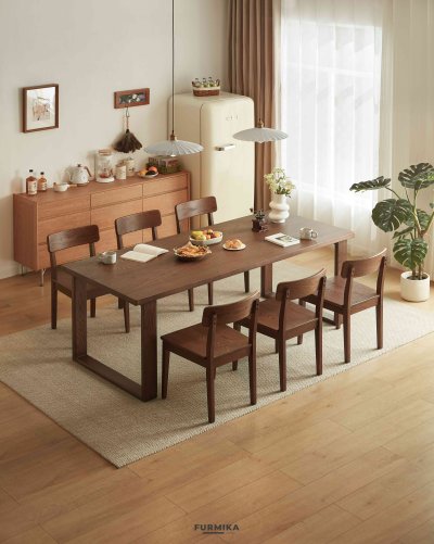 Nest Oak Dining Table Set (Walnut)