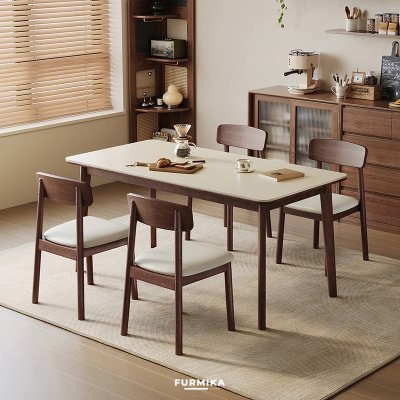 Hera Dining Table Set (Walnut)