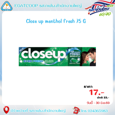 Close up menthol fresh 75 G.