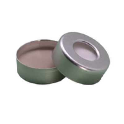 20mm Aluminium Crimp Seals, White PTFE/ White Silicone Septum, 100/pk