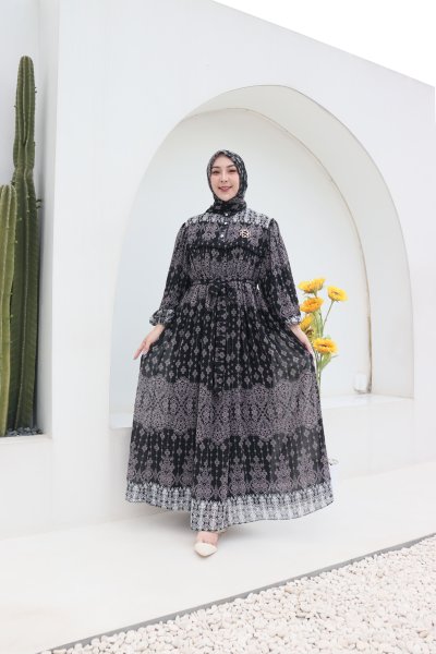 MEGHAN SET HIJAB ETNIK/GAMIS CERUTI PREMIUM/GAMIS GIES BUTIK