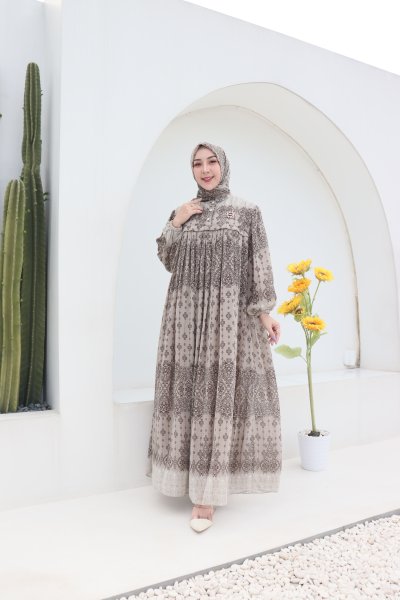 MEGHAN SET HIJAB ETNIK/GAMIS CERUTI PREMIUM/GAMIS GIES BUTIK