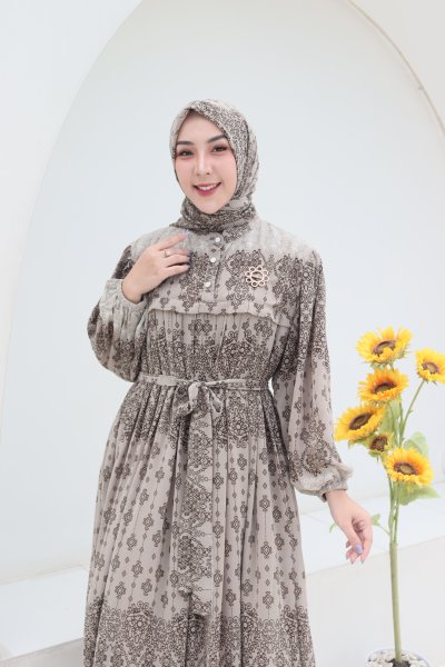 MEGHAN SET HIJAB ETNIK/GAMIS CERUTI PREMIUM/GAMIS GIES BUTIK