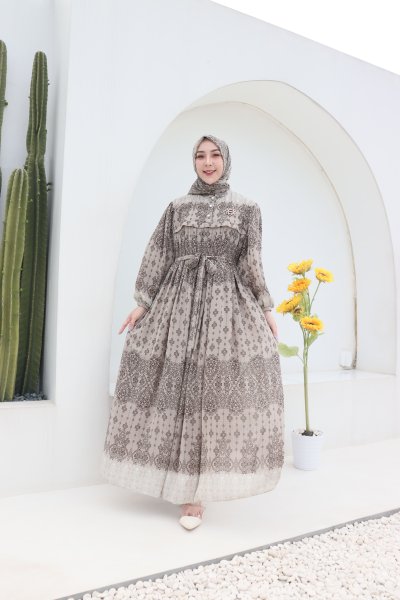 MEGHAN SET HIJAB ETNIK/GAMIS CERUTI PREMIUM/GAMIS GIES BUTIK