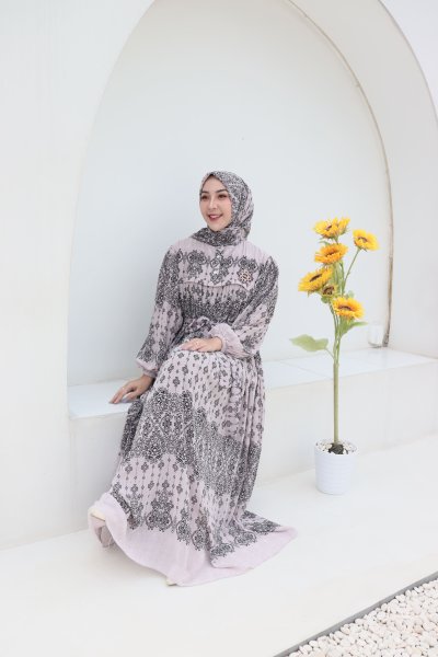 MEGHAN SET HIJAB ETNIK/GAMIS CERUTI PREMIUM/GAMIS GIES BUTIK