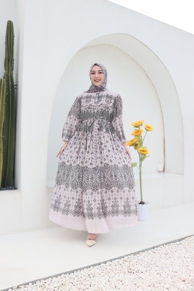 MEGHAN SET HIJAB ETNIK/GAMIS CERUTI PREMIUM/GAMIS GIES BUTIK