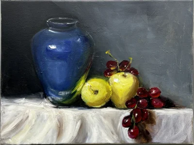 The Blue Vase and Apples