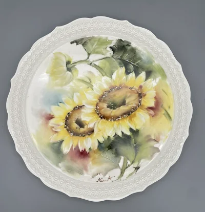 Sunflower Bloom Porcelain Plate