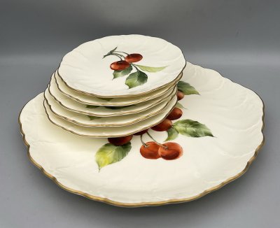 Cherry Blossom Porcelain Serving & Canapé Plate Set