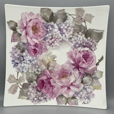 Rose Porcelain Square Plate