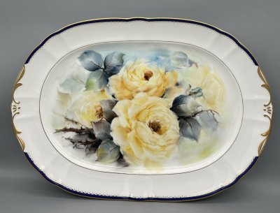 Yellow Roses - oval plate