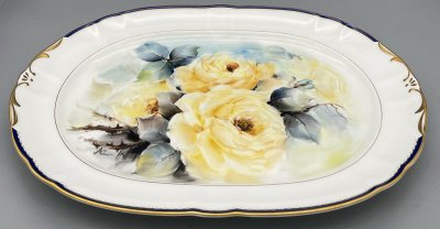 Yellow Roses - oval plate