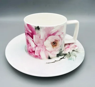 White Tiger & Blush Rose Porcelain Duo Set