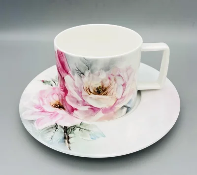 White Tiger & Blush Rose Porcelain Duo Set