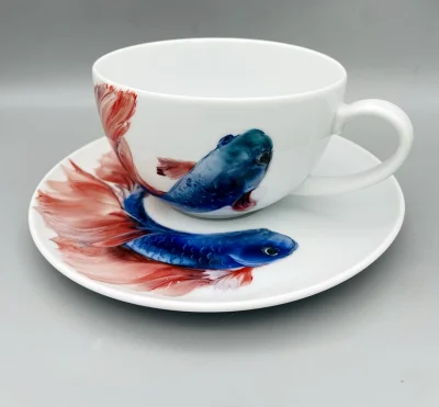Siamese Betta Elegance Porcelain Duo Set