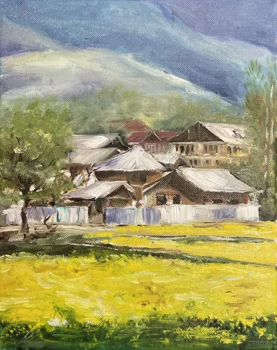 Mustard field in Kashmir