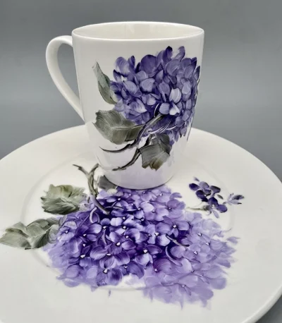 Hydrangea Coffee Cup & Saucer