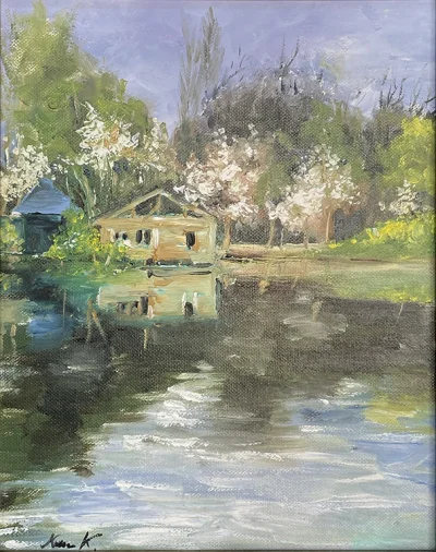 Blossom in Kashmir no.2 Nageen lake