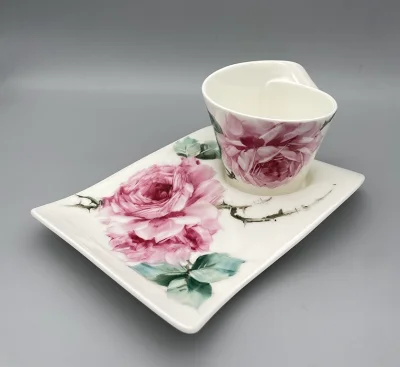 Premium Porcelain-Rose Coffee Set