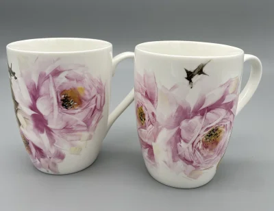 Pink Rose - Premium Set of Plate and Mugs