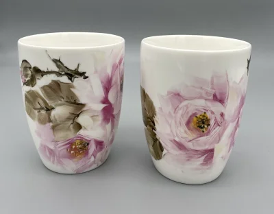 Pink Rose - Premium Set of Plate and Mugs