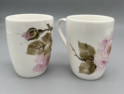 Pink Rose - Premium Set of Plate and Mugs