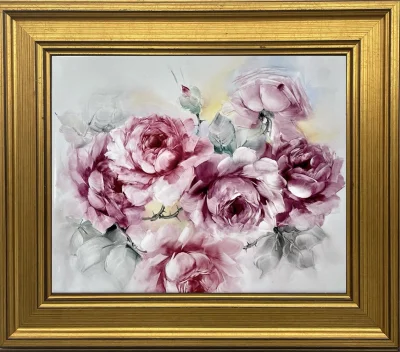 Pink Rose Porcelain Wall Plaque