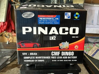 แบตเตอรี่รถยนต์ Pinaco LN2 DIN60