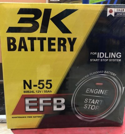 3K แบตเตอรี่ EFB N55 80B24L 3K แบตเตอรี่ EFB N55 80B24L
