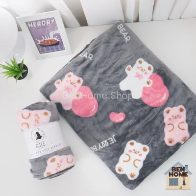 ALICE ผ้าห่มนาโนขนนุ่ม ขนาด 3 ฟุต ไซส์ 90 x 170 ซม. (พร้อมส่ง) - L