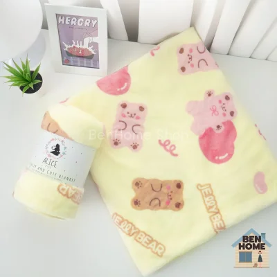 ALICE ผ้าห่มนาโนขนนุ่ม ขนาด 3 ฟุต ไซส์ 90 x 170 ซม. (พร้อมส่ง) - L