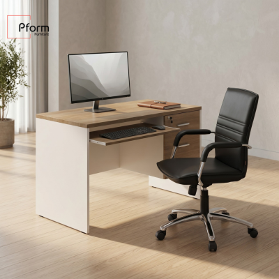 Pform  Set ชุดโต๊ะทำงานรุ่น MV1202-60/C พร้อม เก้าอี้รุ่น SIRI M/CH