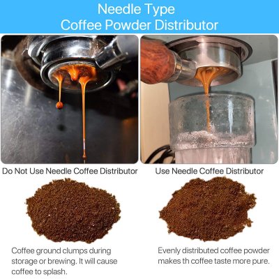 ที่คนกาแฟบด Espresso Coffee Stirrer WDT Tool 8 Needles 0.4mm Needle Distributor Tamper Wood