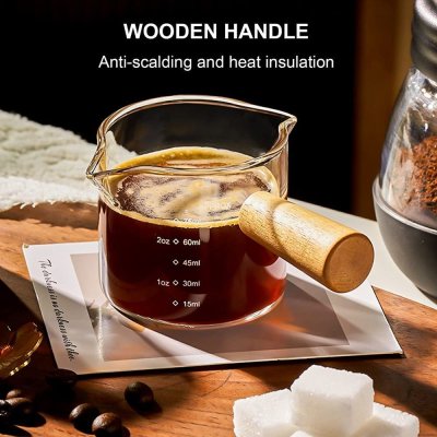 แก้วตวงกาแฟ แก้วช็อตกาแฟ ทนความร้อน 75ml Scale Measure Mug