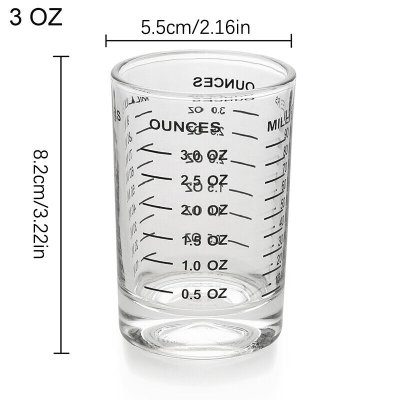 แก้วตวง30 ออนซ์90/120ML Heat-resistant Glass Measuring Cup Jigger Milk Cup Ounce Cup With Scale