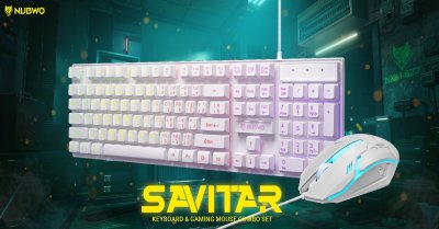 NUBWO KEYBORD&MOUSE USB "SAVITAR" NKM-623 (WHITE)