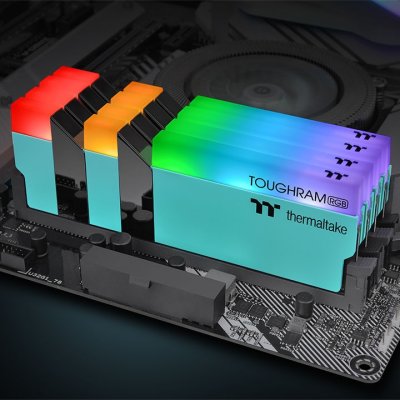 PC DDR4 16GB/3600 (8GB*2)THERMALTAKE TURQUOISE TOUGHRAM RGB  (RG27D408GX2-3600C18A)