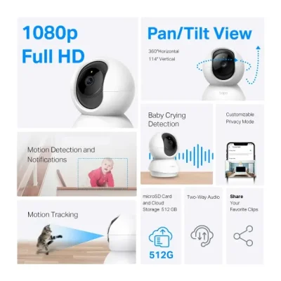 TAPO C200C HOME SECURITY WI-FI CAMERA PAN/TILT