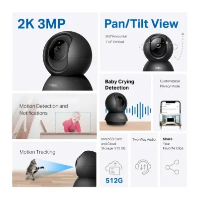 TAPO C211 HOME SECURITY WI-FI CAMERA PAN/TILT