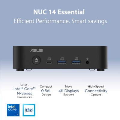 ASUS NUC 14 ESSENTIAL (RNUC14MNK9700000)  INTEL N97/UHD GRAPHICS/HDMI&DP X 1/ WI-FI 6/BT5.3/DOS