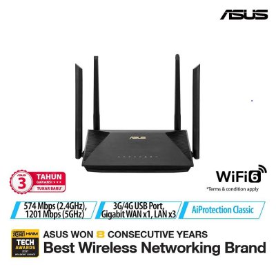 ASUS AX1800 DUAL BAND WI-FI 6 ROUTER (RT-AX53U)