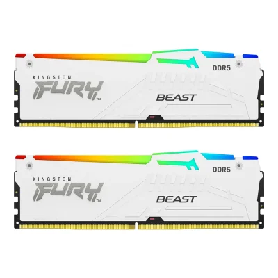 PC DDR5 32GB(16GB*2) 5600 KINGSTON FURY BEAST WHITE RGB (KF556C40BWAK2-32)